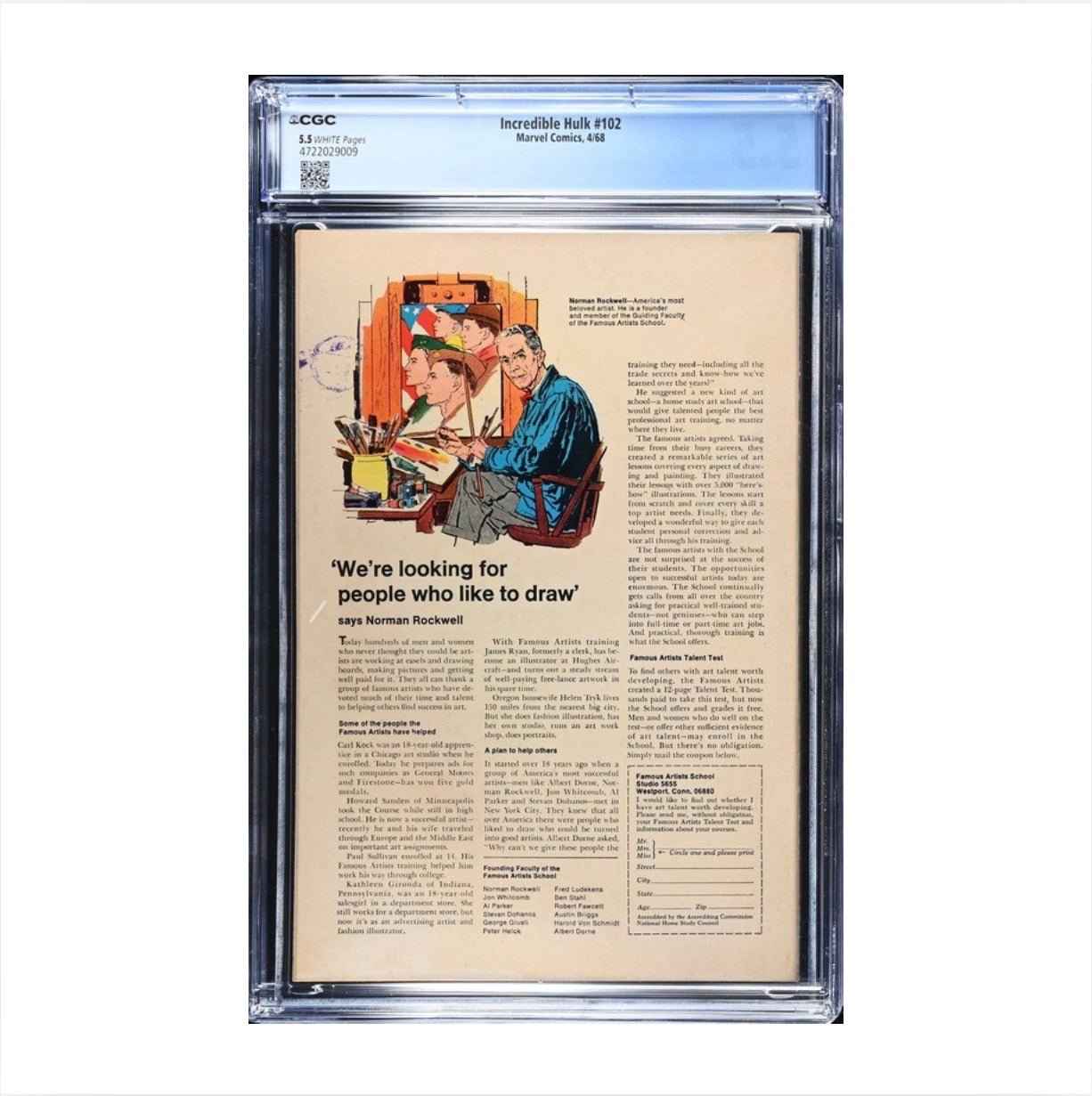 Incredible Hulk 102 CGC 5.5 | Marie Severin Cover | 1968
