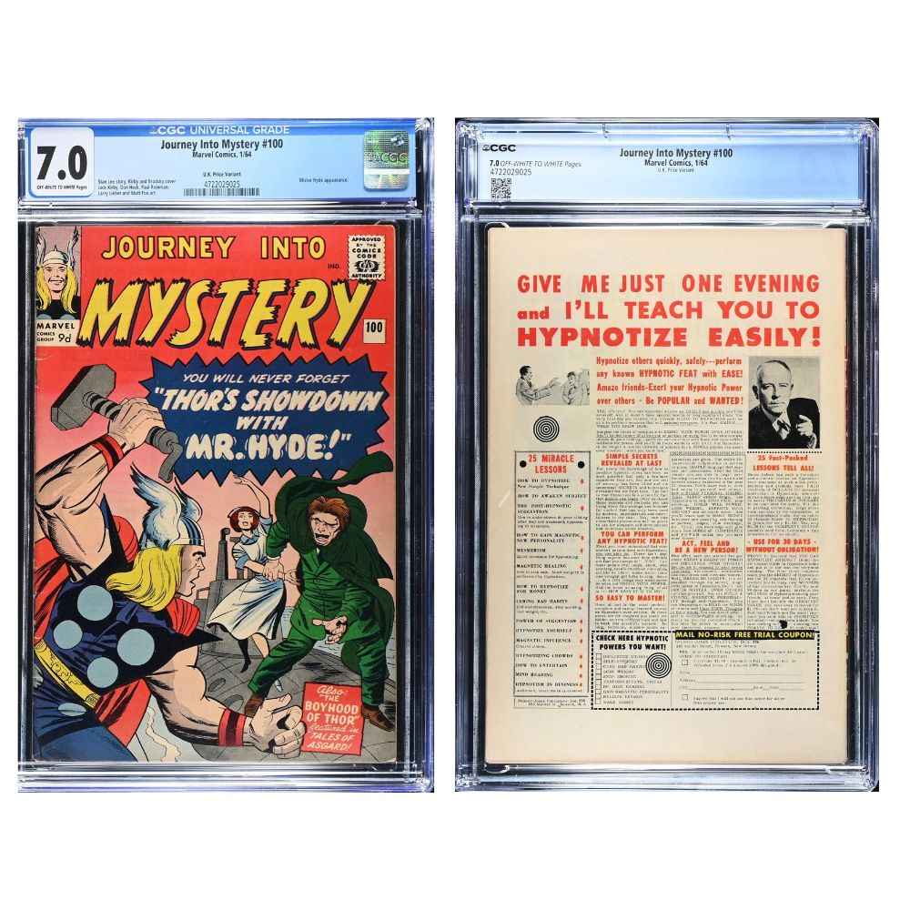Journey Into Mystery 100 | CGC 7.0 | Rare UK Price | 1964