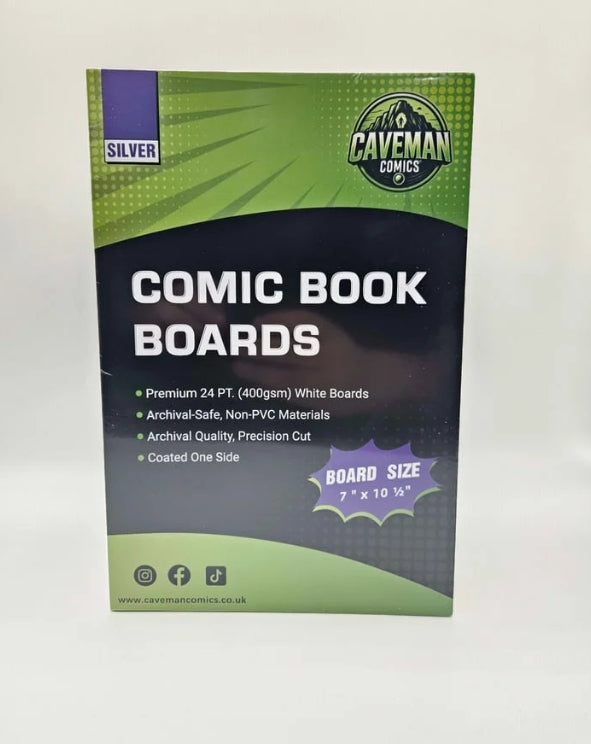 Caveman Comics: Silver Age Comic Boards (100 per Pack) Comic Supplies