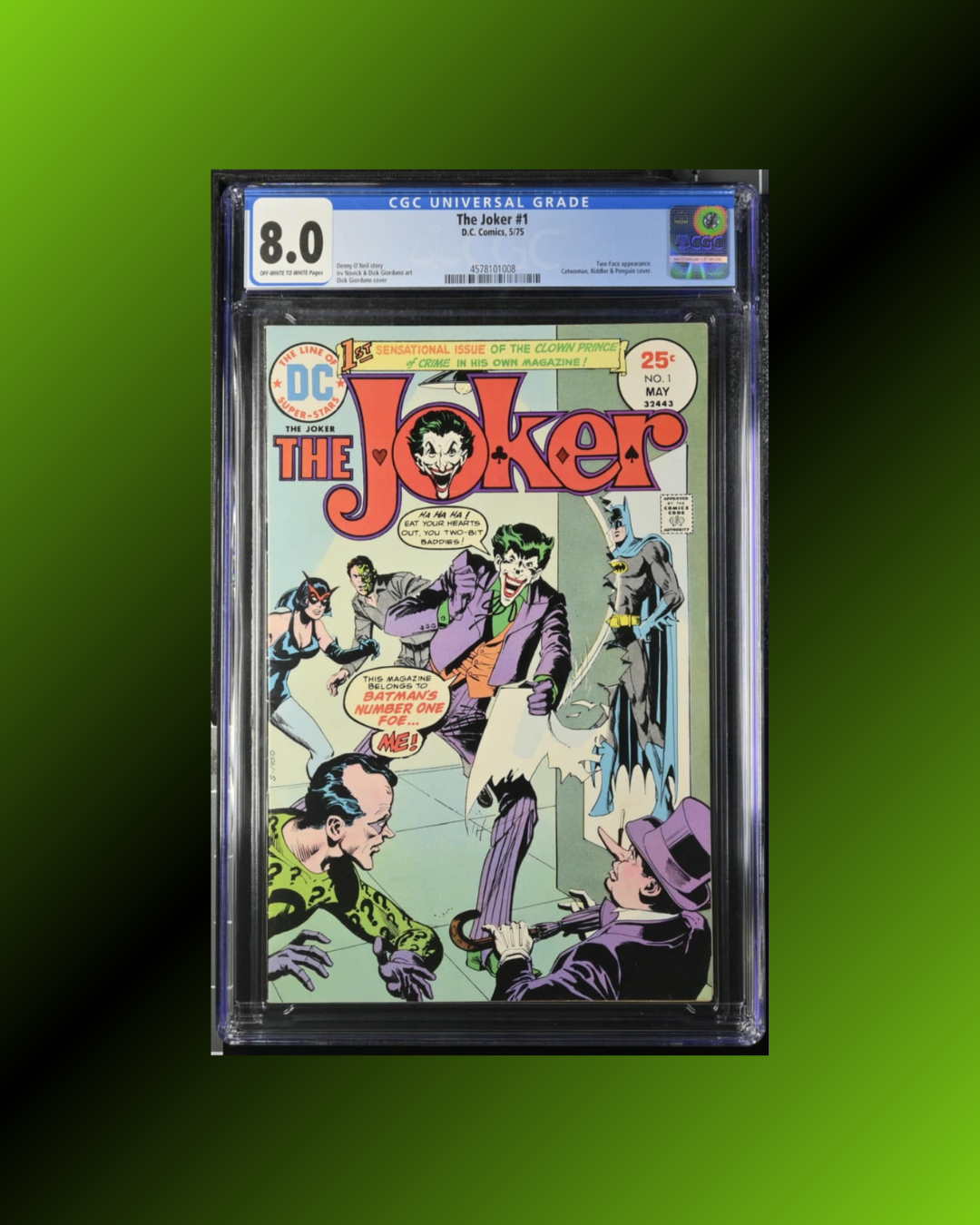 The Joker #1: CGC 8.0, 1st Solo Joker! (1975)