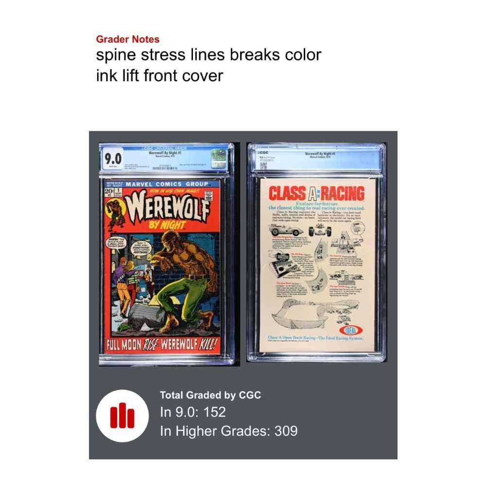 Werewolf By Night 1 | CGC 9.0 | 1st Solo Series | WHITE Pages (1972)