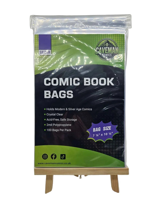 100 x Silver Age Comic Bags: 2mil Crystal Clear, Archival Safe Storage Supplies