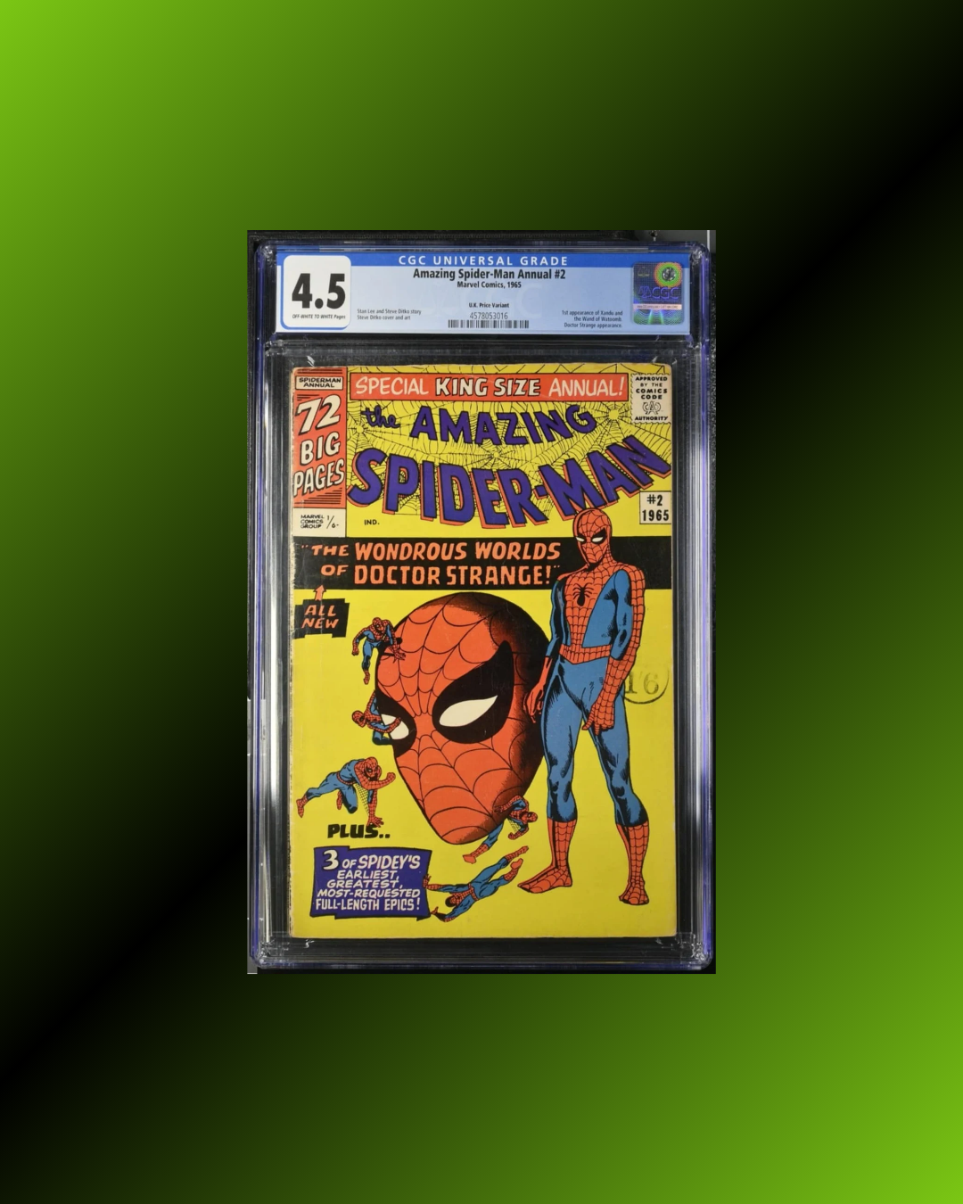 Amazing Spider-man Annual #2: CGC 4.5, Rare UK Price Variant! (1965)