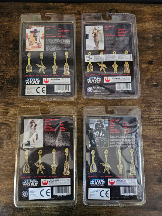 Star Wars: Die Cast Metal Key Chains: Complete Set! Darth Vader, Luke, R2D2, C-3PO