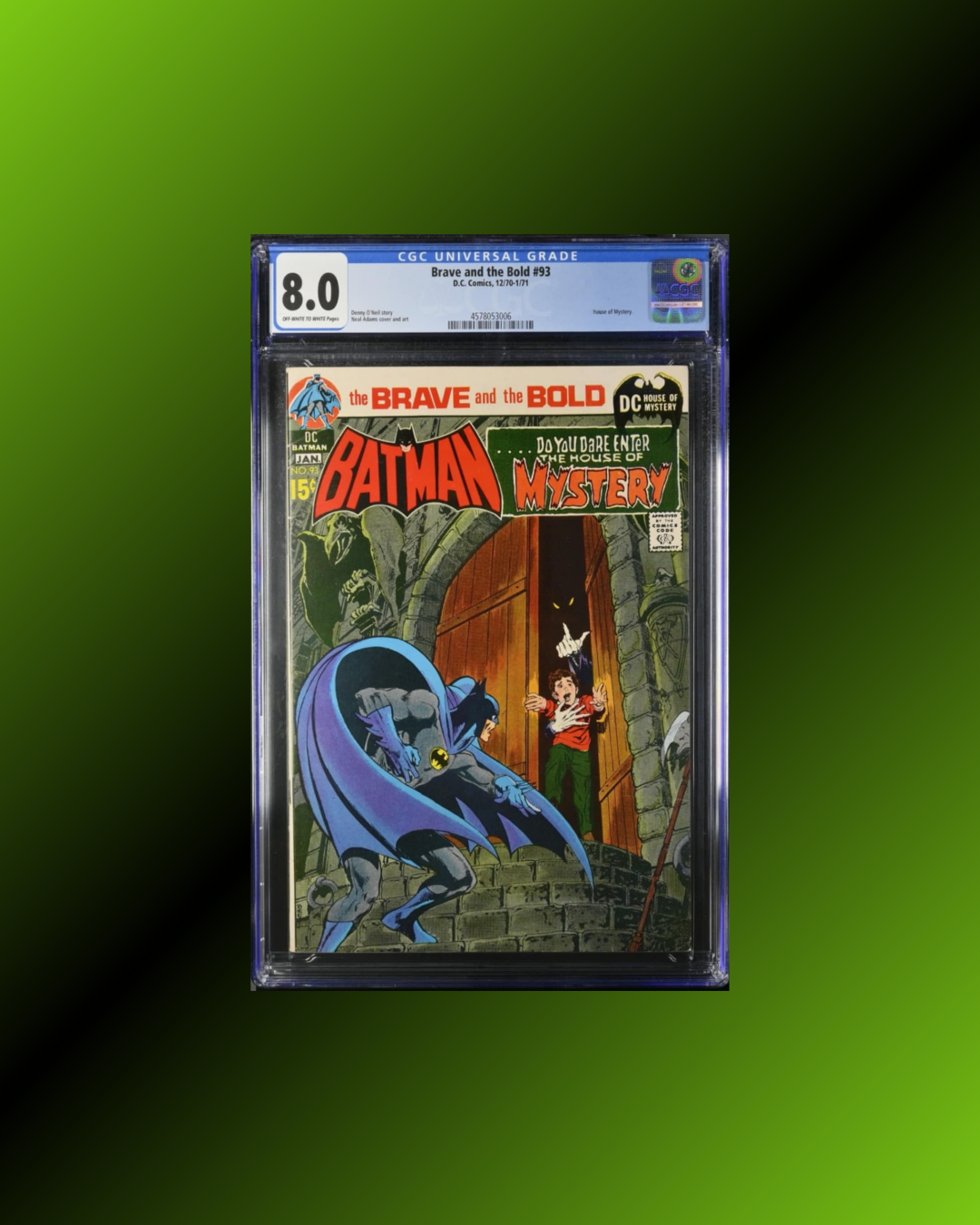 Brave and The Bold #93: CGC 8.0, House of Mystery Crossover! Neal Adams (1970)