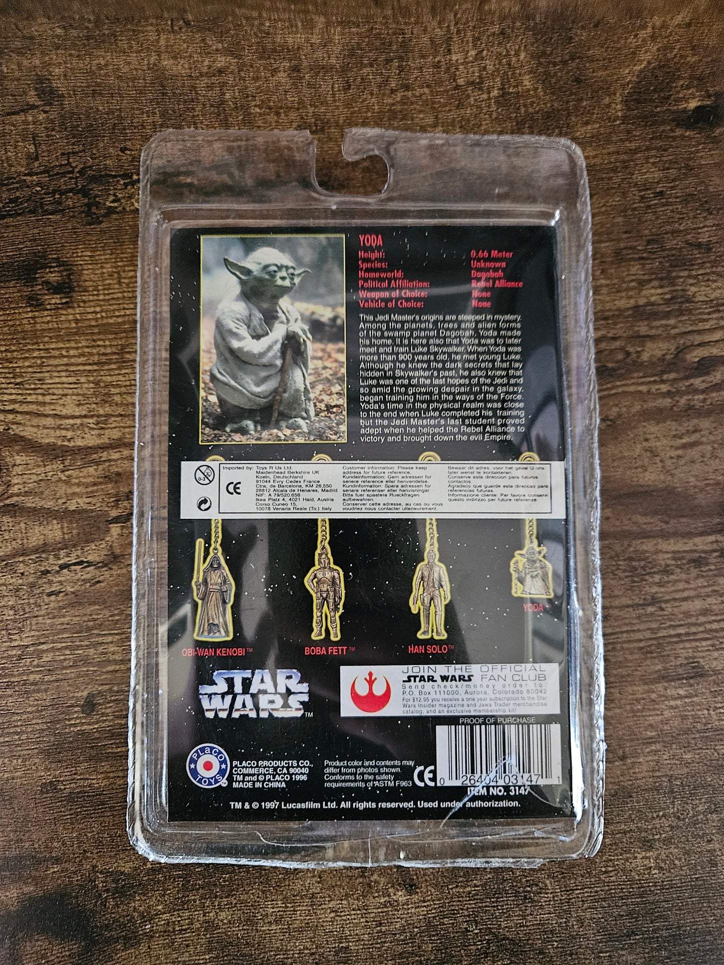 Star Wars: Die Cast Metal Key Chains: Complete Set! Han, Obi-Wan,Yoda, Boba Fett