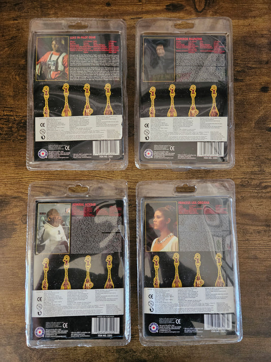 Star Wars: Die Cast Metal Key Chains: Complete Set! Luke, Leia, Akbar & Palpatine!