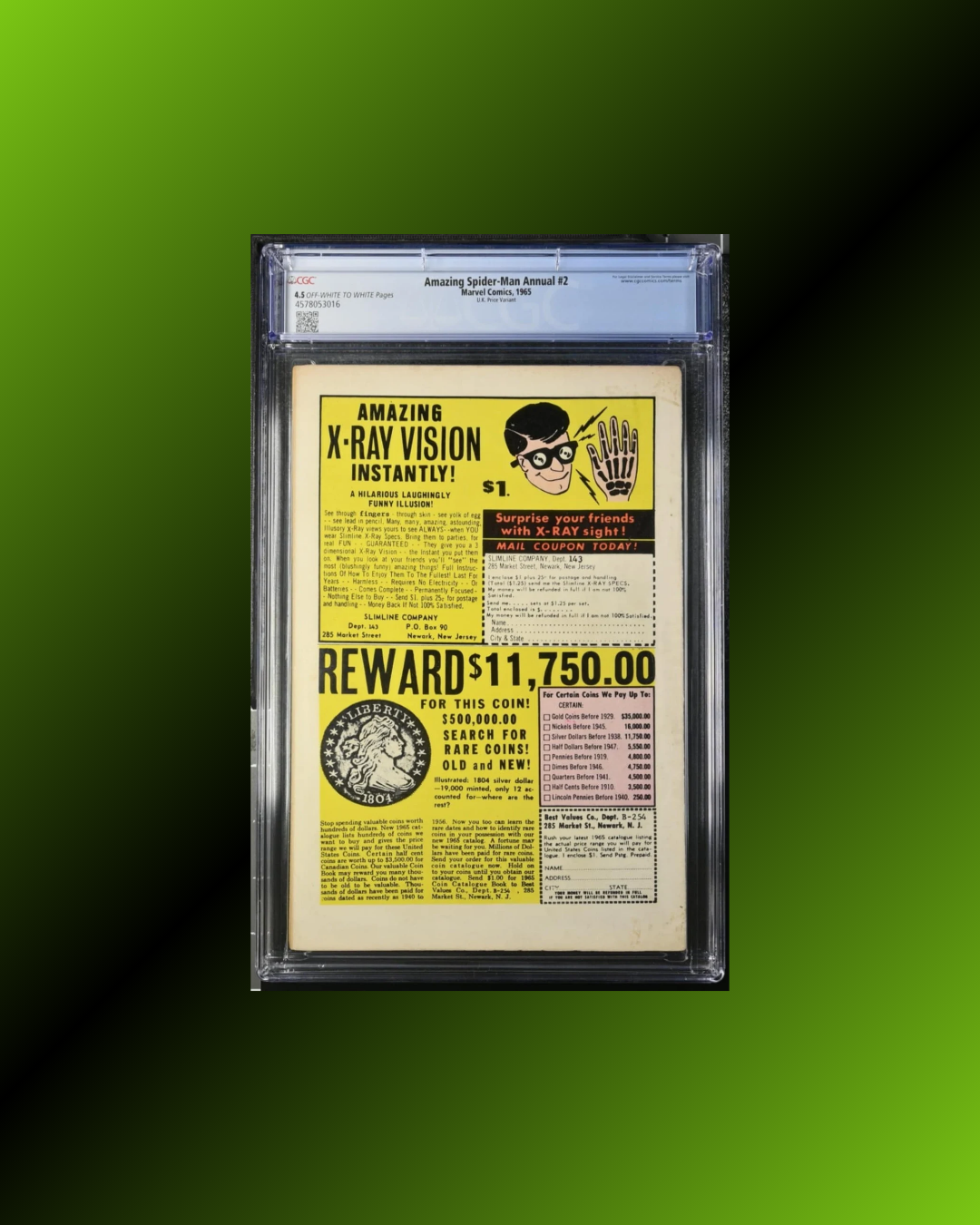 Amazing Spider-man Annual #2: CGC 4.5, Rare UK Price Variant! (1965)