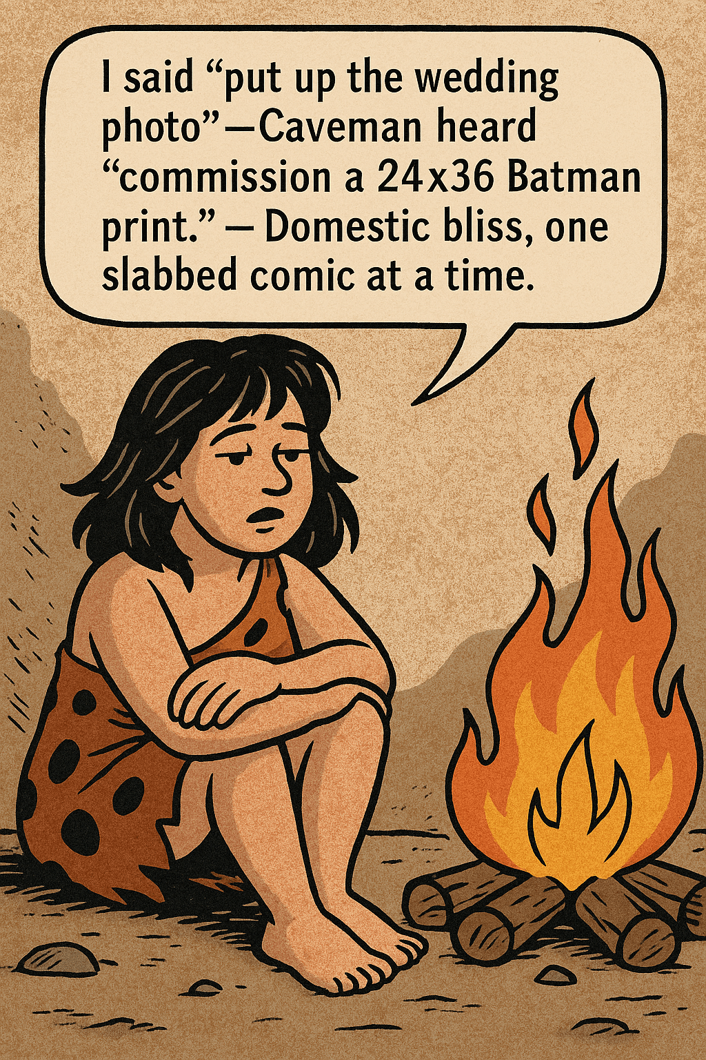 When the Comics Take Over the Cave By the Cave Lady (Long-suffering wife of the Caveman)