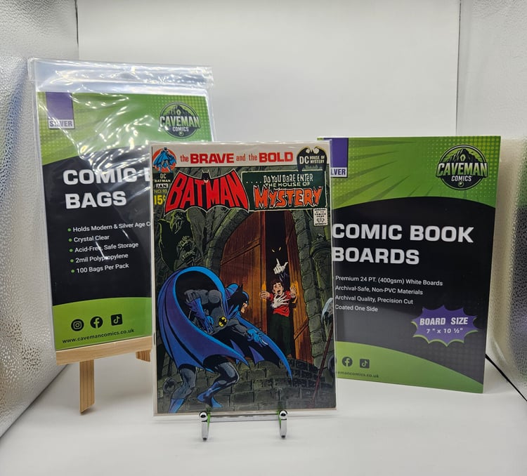 100 x Silver Age Backing Boards & Bags! Caveman Comics!