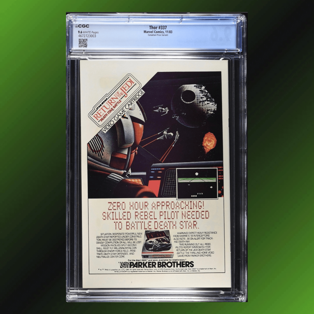 CGC 9.6 graded Thor #337 Canadian Price Variant featuring the first appearance of Beta Ray Bill from Caveman Comics.