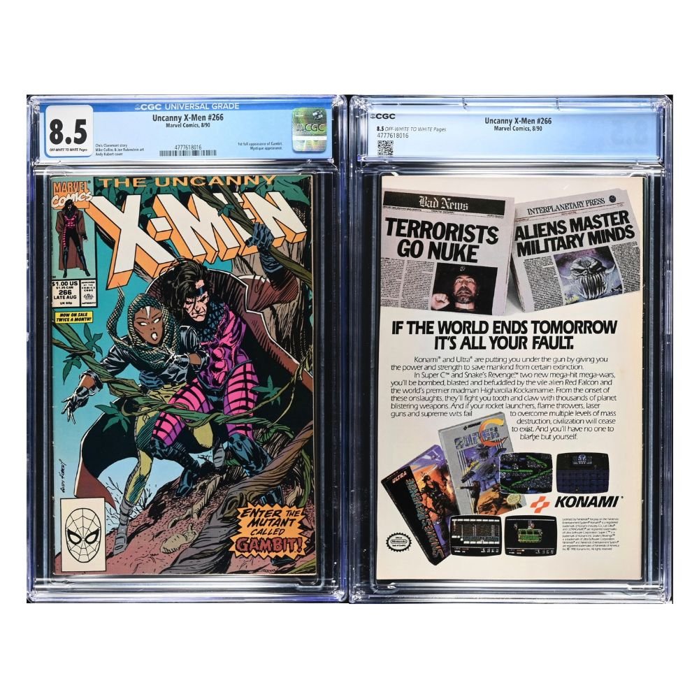 Two CGC-graded comic book cases shown side by side on a white background. The left case contains The Uncanny X-Men #8.