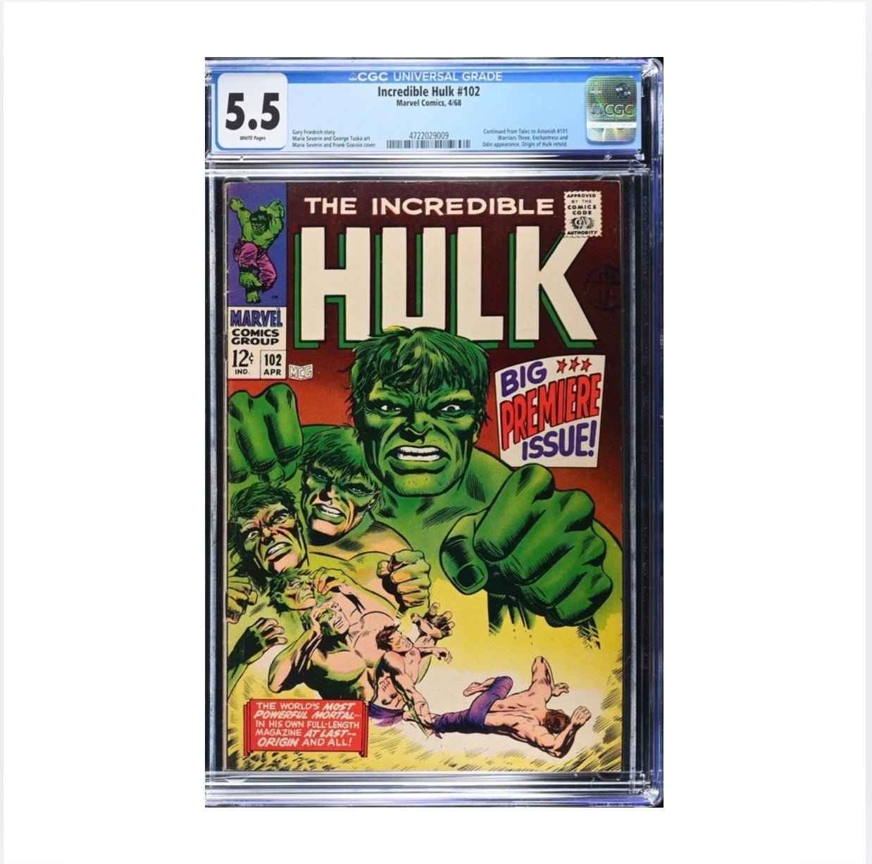 Incredible Hulk 102 CGC 5.5 | Marie Severin Cover | 1968