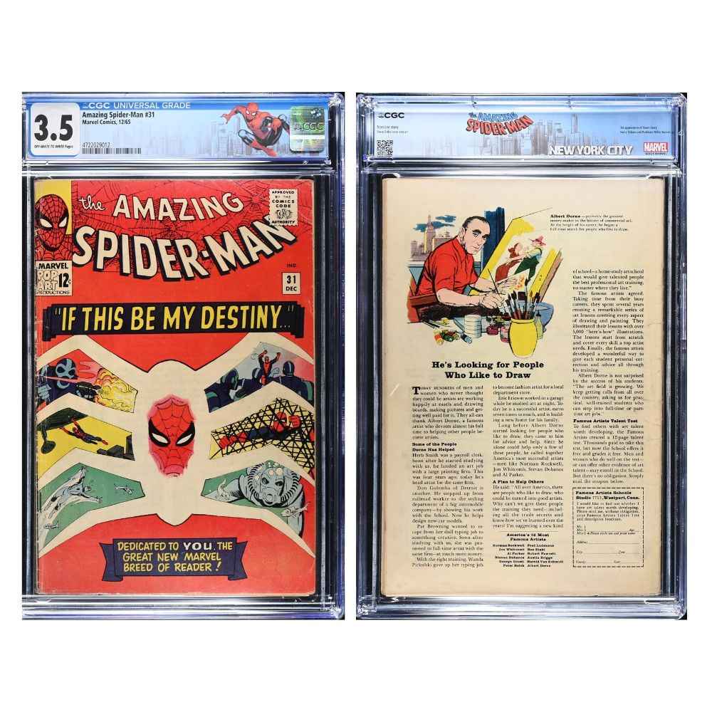 Amazing Spider-Man 31 CGC 3.5 | Steve Ditko Cover | 1st Gwen Stacy & Harry Osborn (1965)