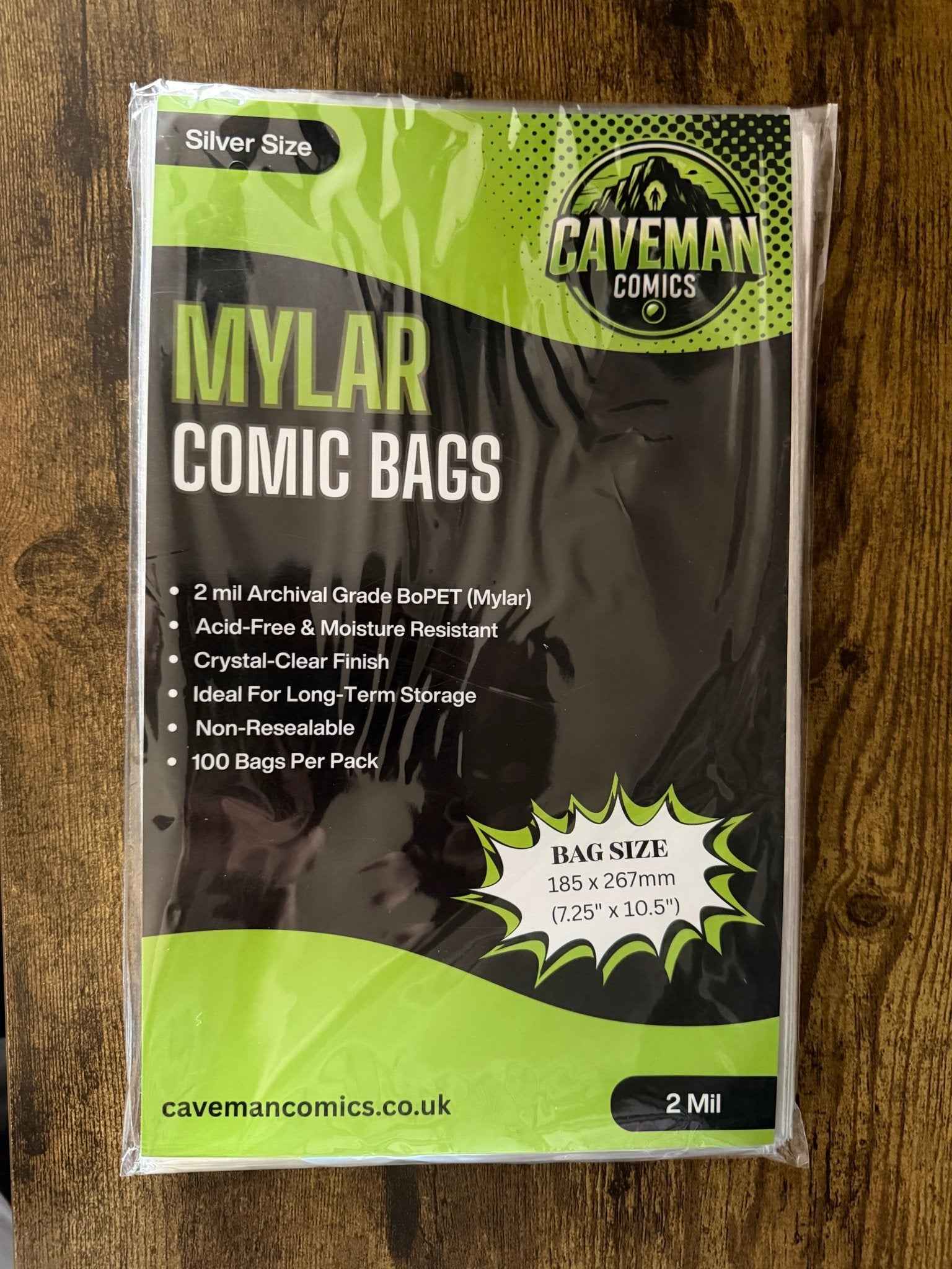 Mylar Comic Bags: Silver Age Size: Pack of 100, 2 Mil Archival Sleeves