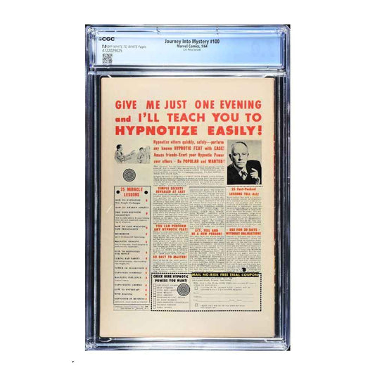 Journey Into Mystery 100 | CGC 7.0 | Rare UK Price | 1964