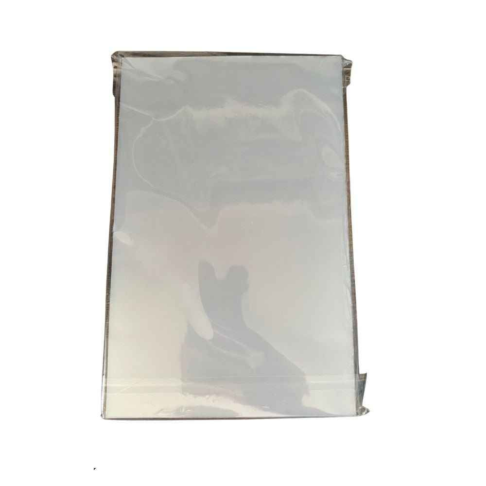 Pack of clear backing boards with Caveman Comics branding on a white background