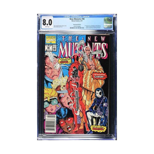 CGC 8.0 graded copy of New Mutants #98, featuring the first appearance of Deadpool.