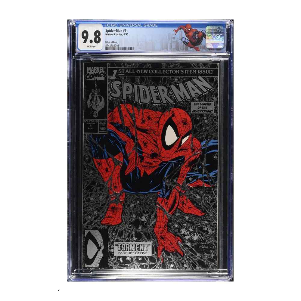 Spider-Man 1 CGC 9.8 | Todd McFarlane | Silver Edition | Custom Label