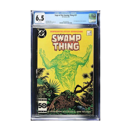 Swamp Thing 37 CGC graded slab. First appearance of John Constantine