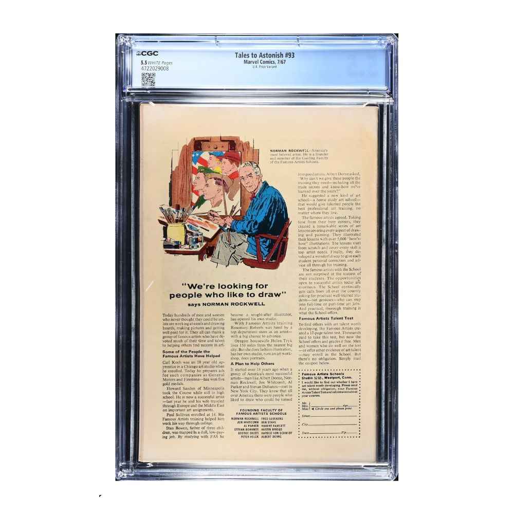 Tales to Astonish 93 | CGC 5.5 | Key Issue | WHITE Pages | 1967