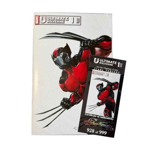 Ultimate Wolverine #1 Web Exclusive comic book featuring cover art by Clayton Crain, including Certificate of Authenticity.