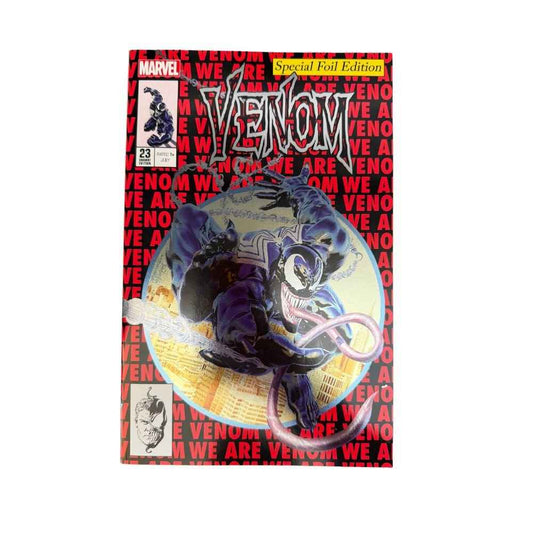 Venom #23 Mike Mayhew Foil Exclusive comic book featuring an Amazing Spider-Man #300 homage cover.
