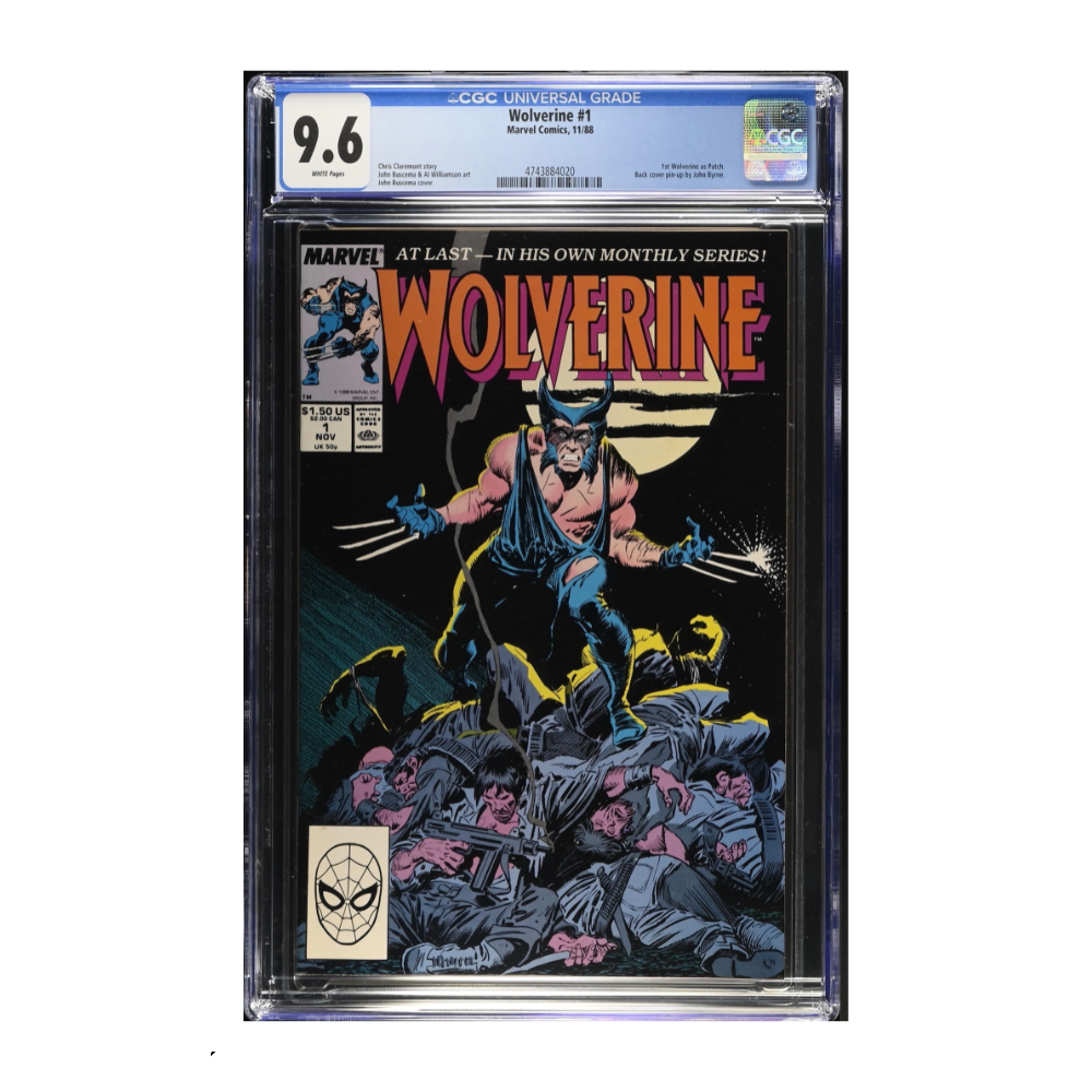 A CGC graded copy of Wolverine Issue 1 from 1988 featuring the first appearance of Wolverine as Patch