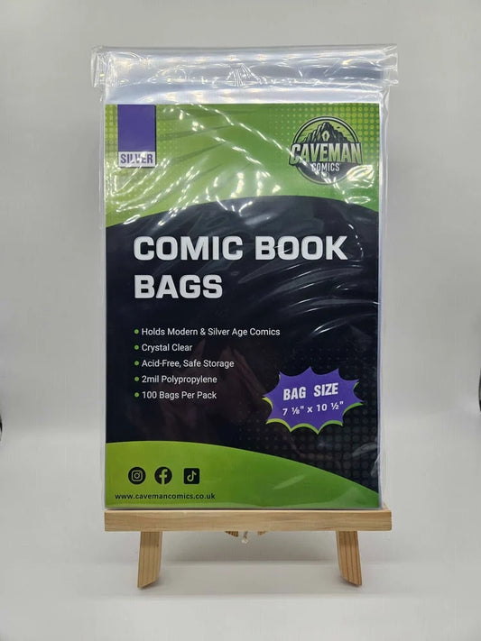 100 x Silver Age Comic Bags: 2mil Crystal Clear, Archival Safe Storage Supplies