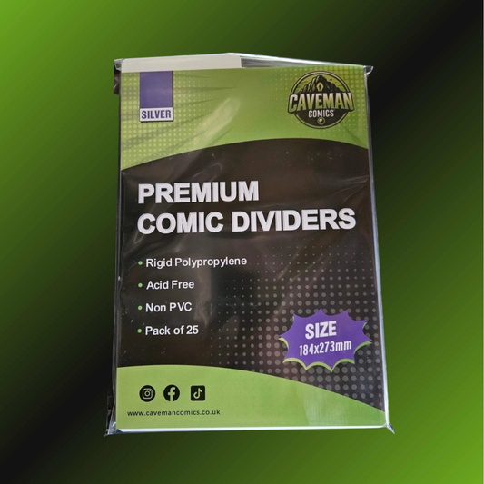 Comic Box Dividers: Pack of 25, White, Non-PVC, Caveman Comics