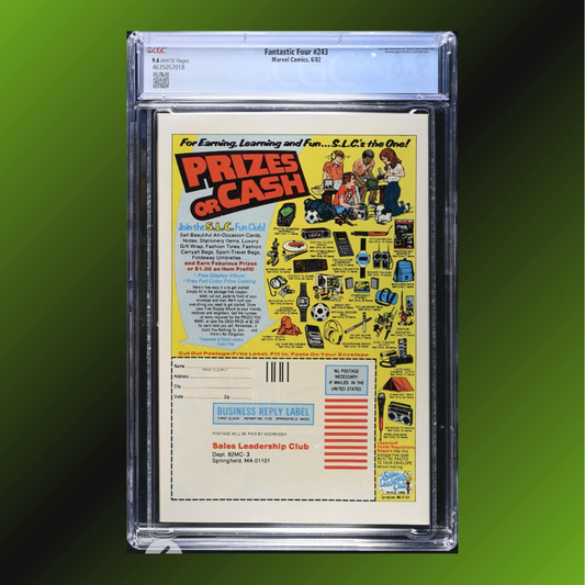 Fantastic Four #243: CGC 9.6, John Byrne Cover, Story & Art! (1982)