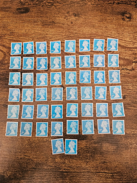 150 x Great Britain 2nd Class Stamps, QE II Definitive Lot Philately
