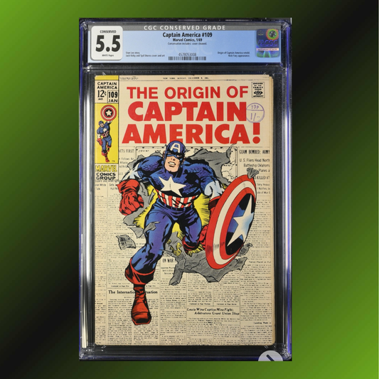 Captain America #109: CGC 5.5, Key Issue, Conserved Label (1969)