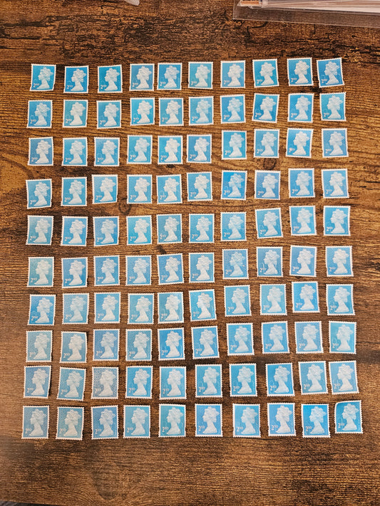 150 x Great Britain 2nd Class Stamps, QE II Definitive Lot Philately