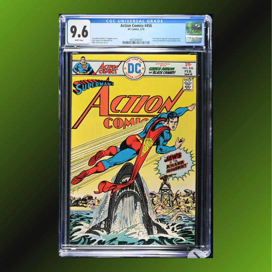 Action Comics #456: CGC 9.6, Jaws Movie Homage Cover! (1976)