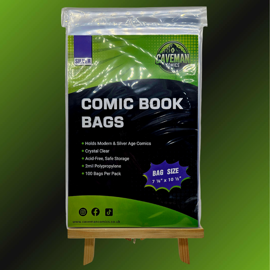 100 x Silver Age Comic Bags: 2mil Crystal Clear, Archival Safe Storage Supplies