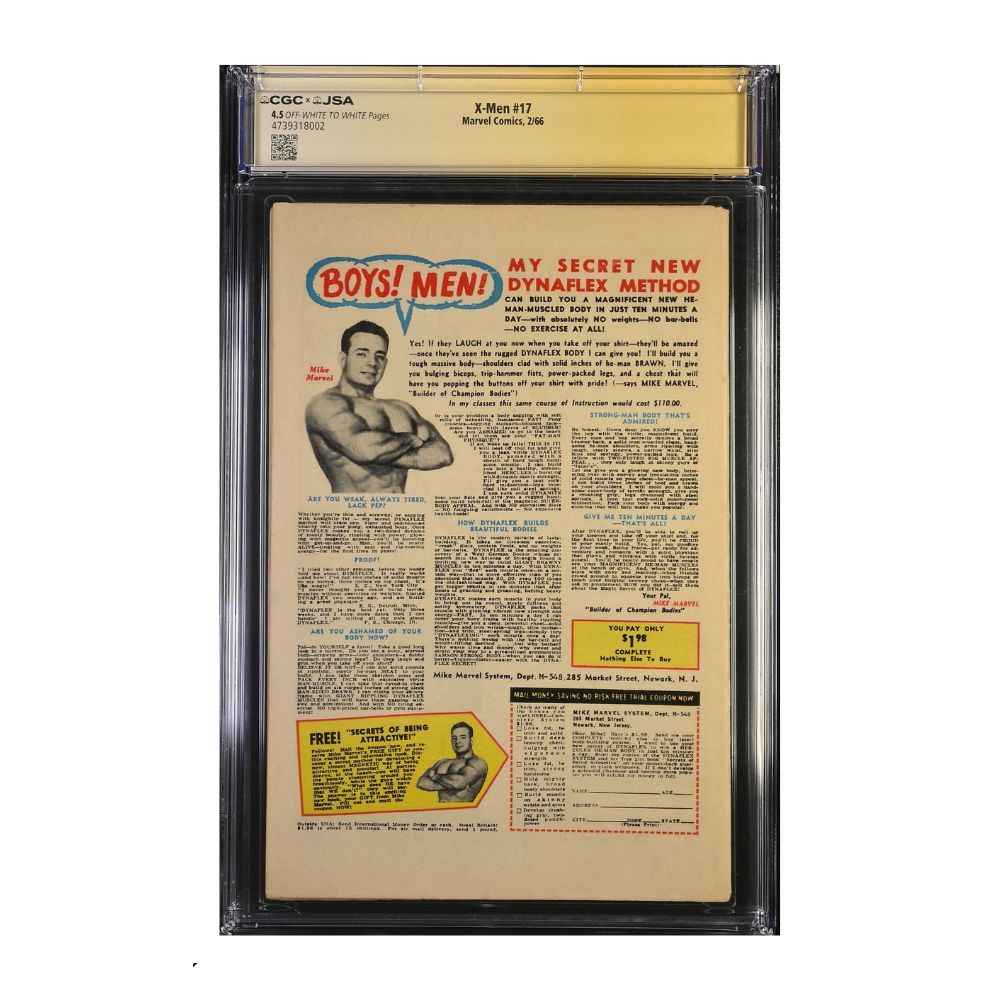 X-Men 17 CGC 4.5 | Signed Dick Ayers | JSA Authenticated | 1966