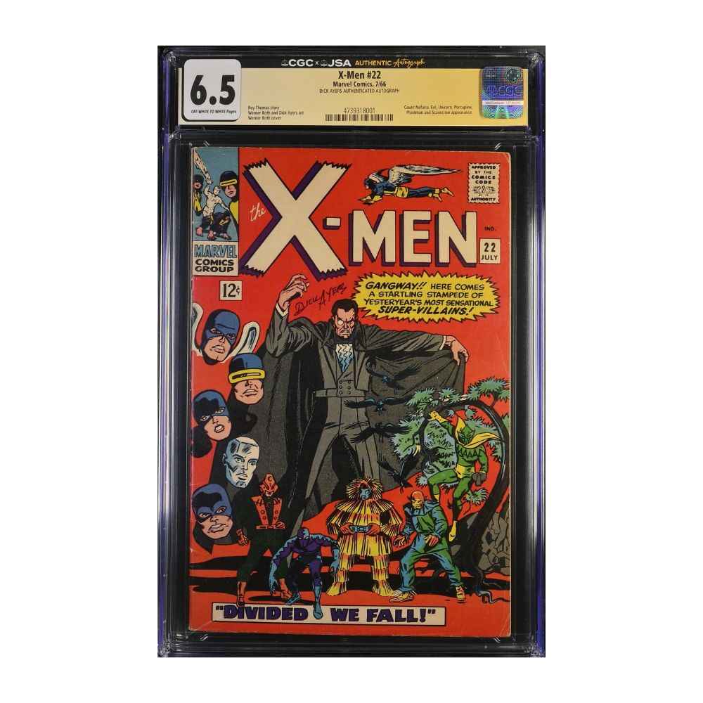 X-Men 22 CGC 6.5 | Signed Dick Ayers | JSA Authenticated | 1966
