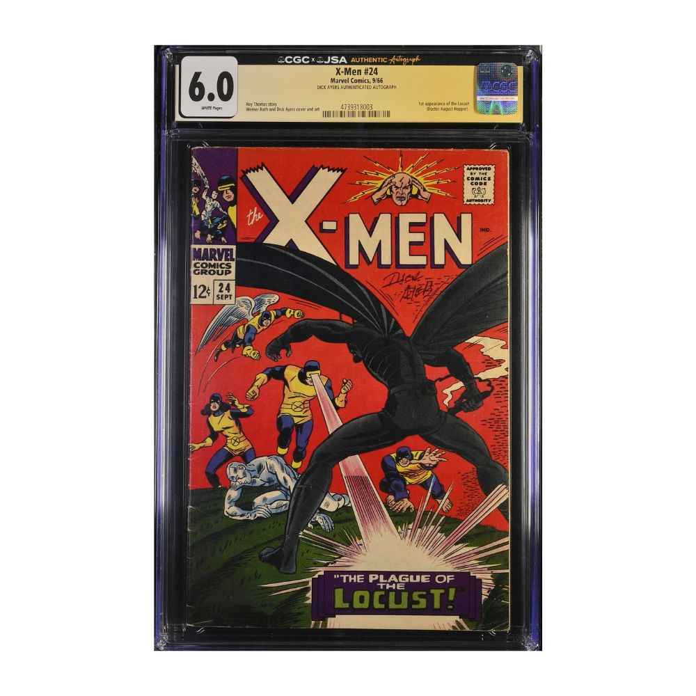 X-Men 24 CGC 6.0 | Signed Dick Ayers Cover | WHITE Pages | 1966